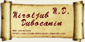 Miroljub Dubočanin vizit kartica